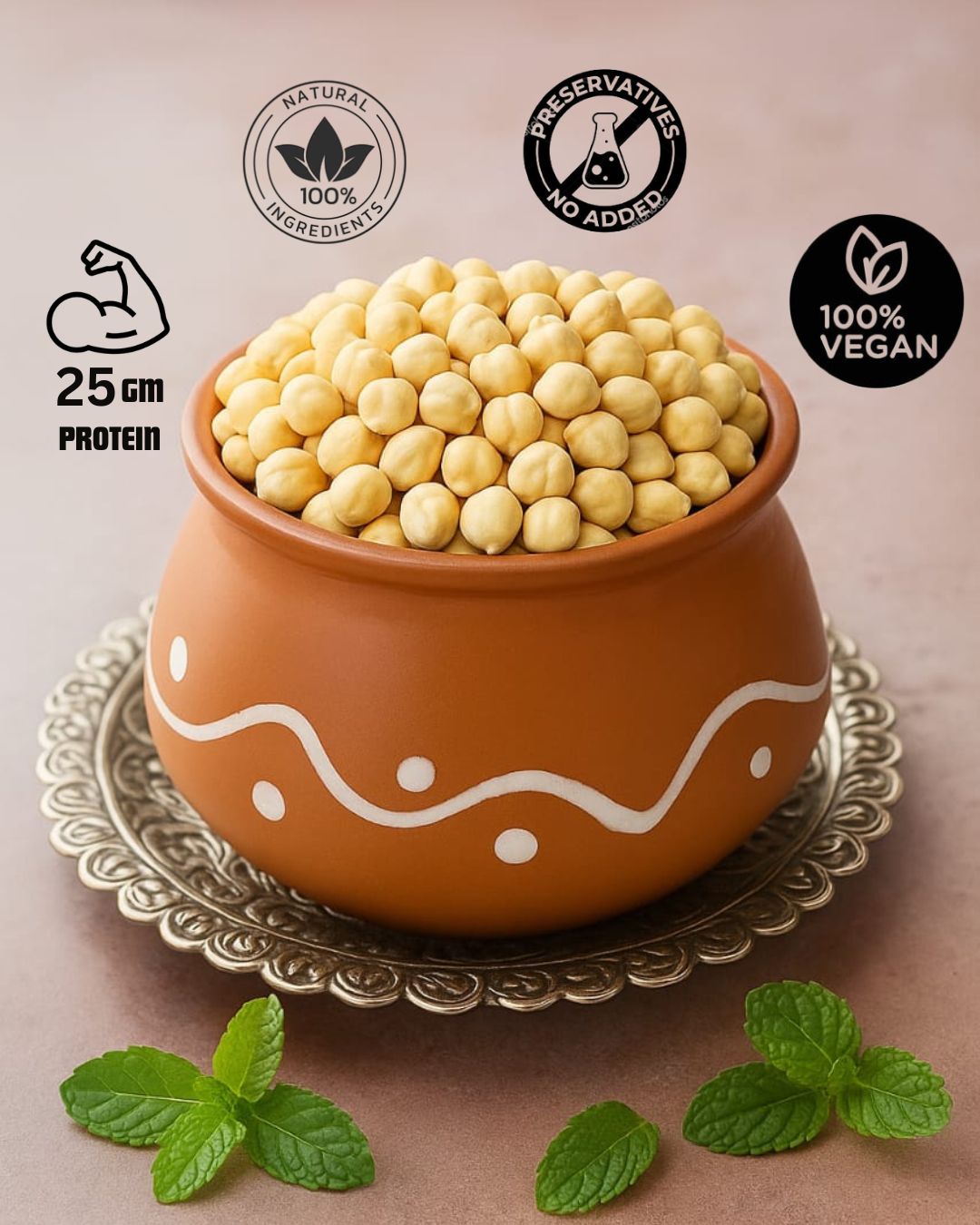 Roasted chickpeas (chana) without skin